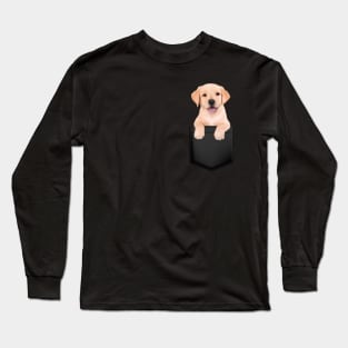 Labrador Retriever in Pocket Funny Labrador Retriever Long Sleeve T-Shirt